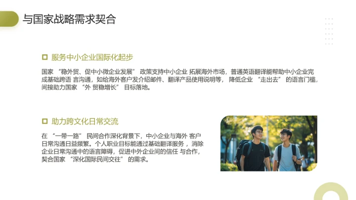 英语专业大学生职业生涯发展展示(英语翻译方向)PPT模版