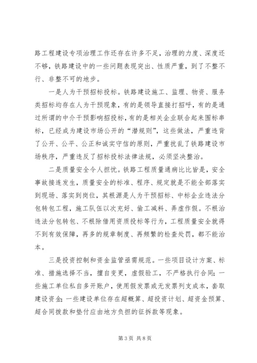 卢春房铁路工程建设专项治理工作电视电话会议讲话大全 (2).docx