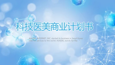 蓝色大气科技医美商业计划书动态PPT