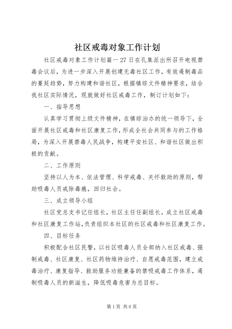 社区戒毒对象工作计划.docx