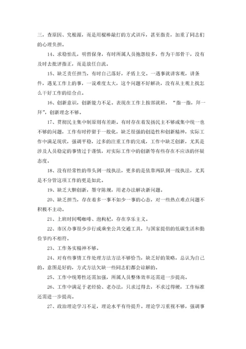 批评意见清单精选2篇.docx