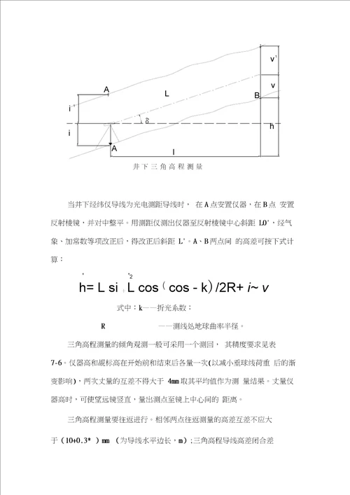 井下高程测量