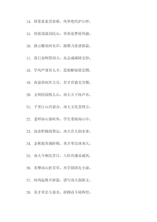 南大正门对联