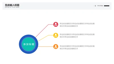 简约风圆形总分关系3项PPT图文页