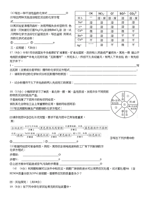 北京市实验外国语学校化学试题