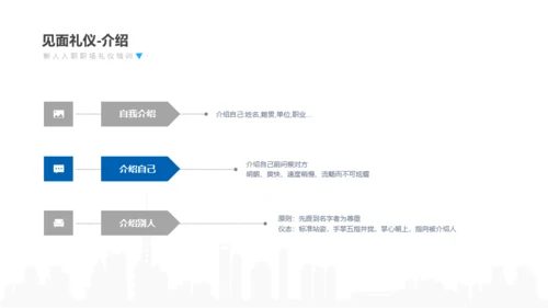 灰色商务新人入职职场礼仪课件培训PPT案例