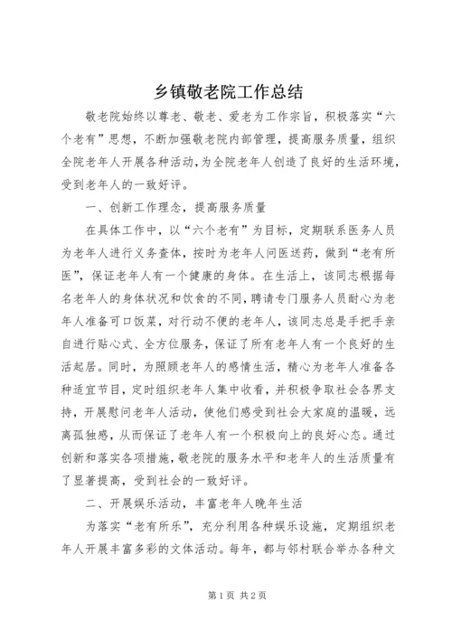 乡镇敬老院工作总结.docx