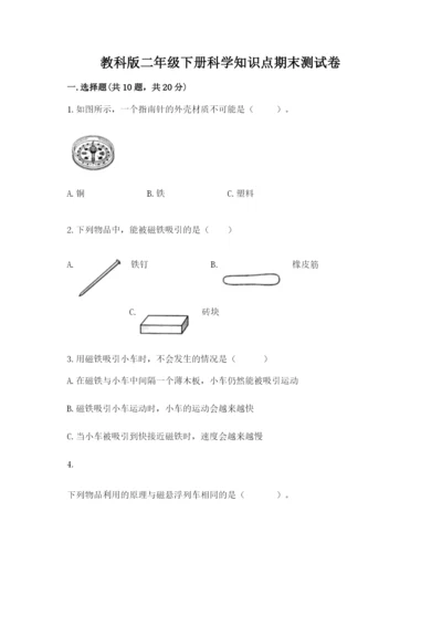 教科版二年级下册科学知识点期末测试卷及参考答案【b卷】.docx