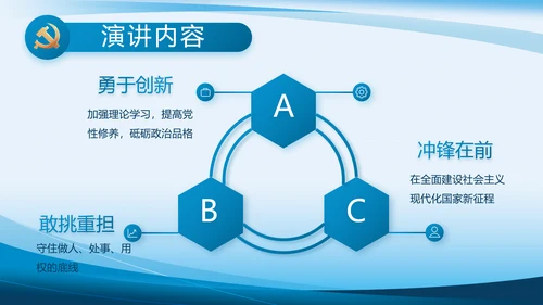 蓝色大气党建党支部年终工作总结PPT
