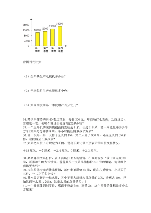 六年级小升初数学解决问题50道精品（网校专用）.docx