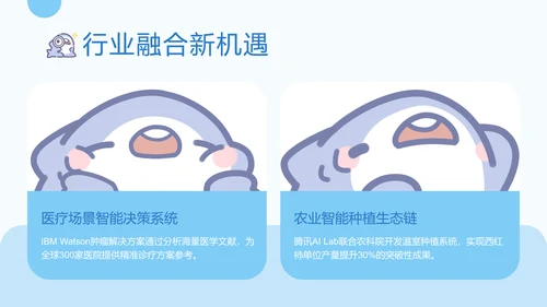 呆呆鲨可爱卡通风AI应用科普PPT模版