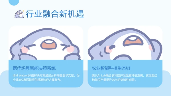呆呆鲨可爱卡通风AI应用科普PPT模版