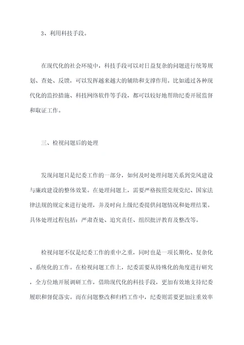 党内纪检委员检视问题剖析