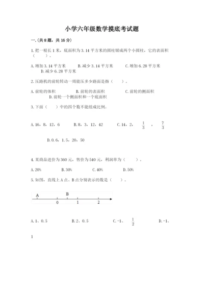 小学六年级数学摸底考试题含答案【考试直接用】.docx