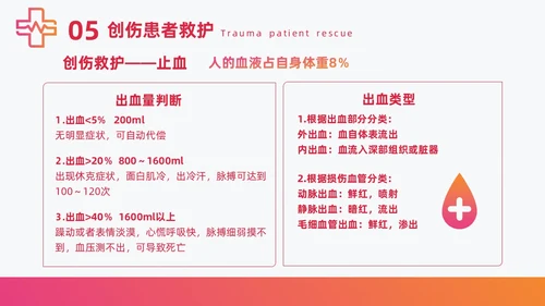 红色简约急诊急救知识培训医护培训PPT课件模板