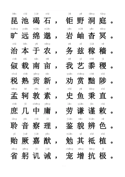 《千字文》全文(带拼音).docx