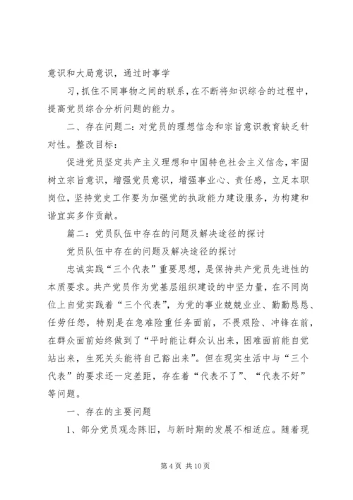 篇一：党员存在的问题及整改措施 (3).docx