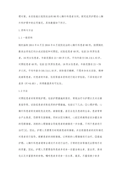 优质护理在心胸外科护理中的临床应用.docx