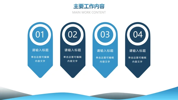 蓝色极简白底渐变总结汇报述职PPT模板