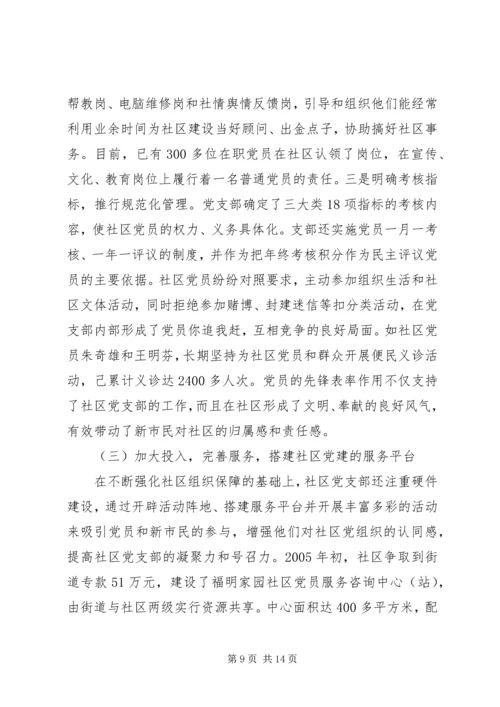 社区党支部创建党建示范社区汇报材料.docx