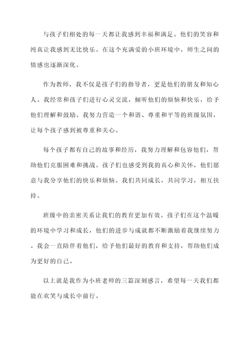 小班老师感言