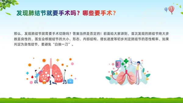 绿色卡通肺结节科普宣教PPT模板宣传PPT动态PPT健康宣教
