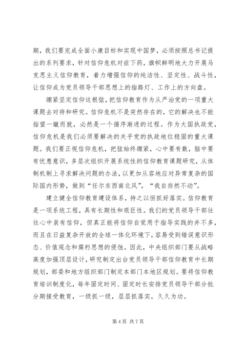 新时期加强党员领导干部信仰建设的思考.docx