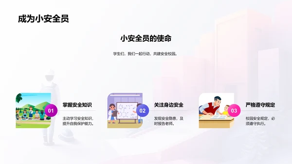 校园安全知识讲座PPT模板
