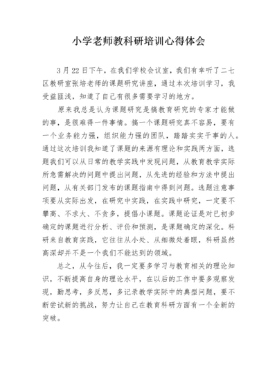 小学老师教科研培训心得体会.docx