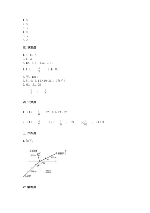 人教版小学六年级上册数学期末测试卷答案下载.docx