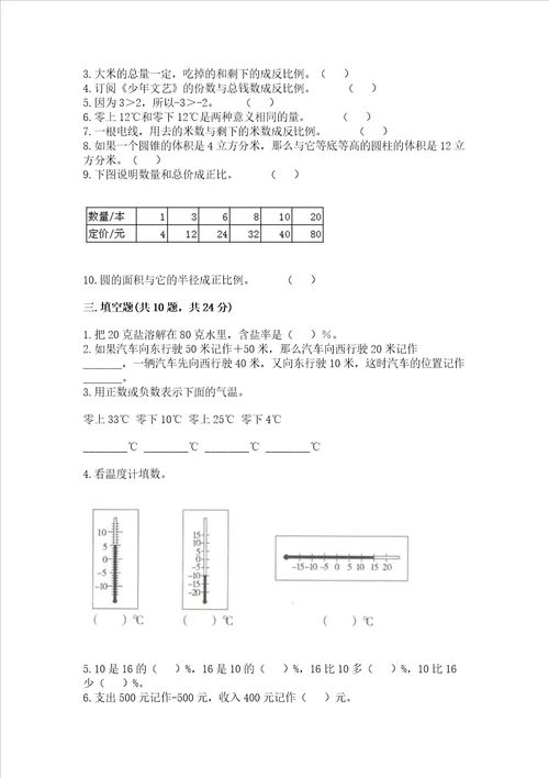 小学数学六年级下册期末必刷易错题及参考答案最新