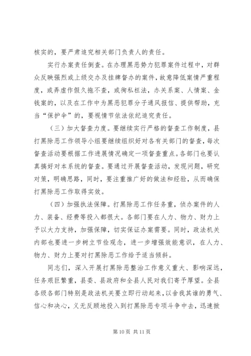 县领导在打黑除恶整治讲话.docx