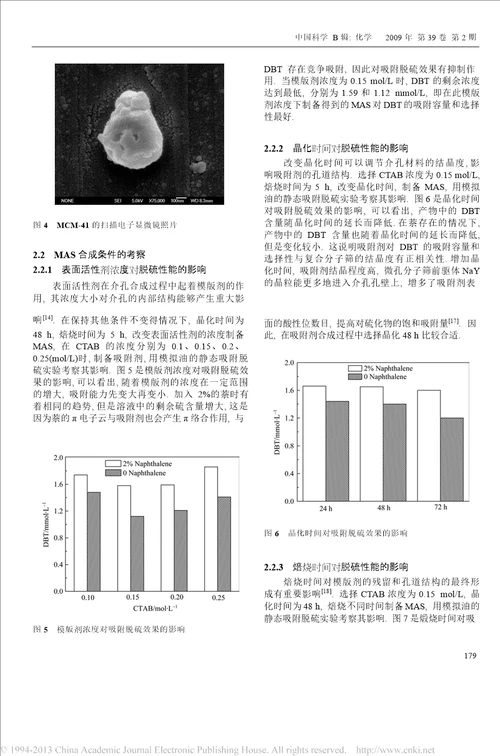 介孔硅铝酸盐吸附剂的柴油吸附脱硫研究