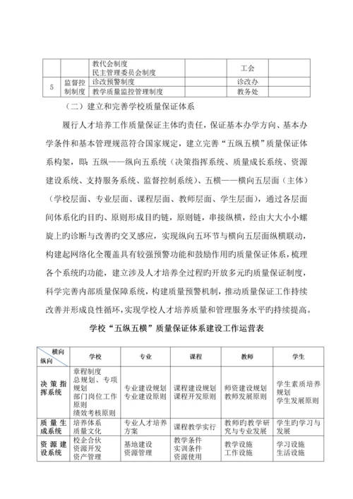 教学工作诊断与改进新版制度建设与运行专题方案.docx