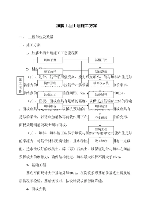 加筋土挡土墙施工方案