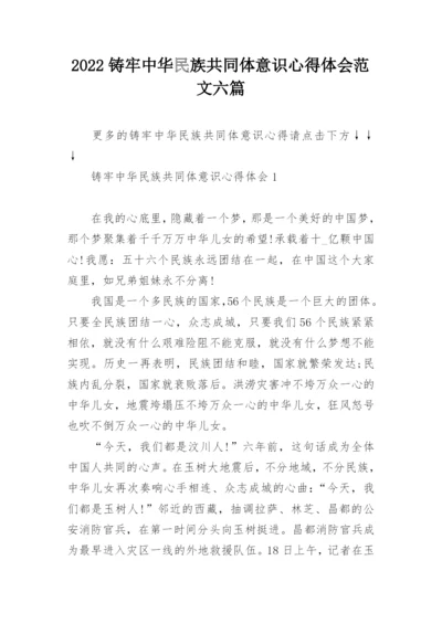 2022铸牢中华民族共同体意识心得体会范文六篇.docx