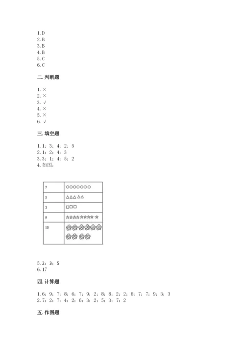 北师大版一年级上册数学期中测试卷附参考答案（培优）.docx