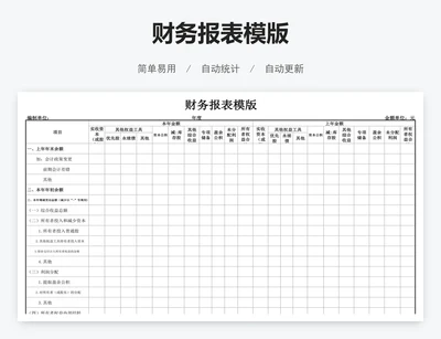 财务报表模版