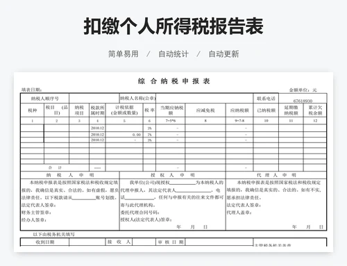 扣缴个人所得税报告表