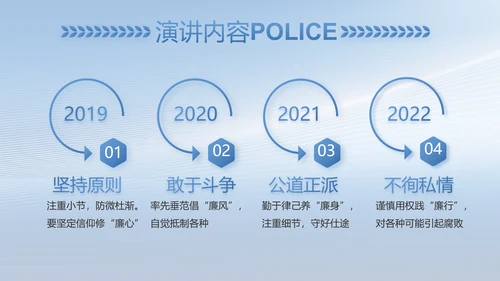 蓝色公安人民警察工作总结PPT
