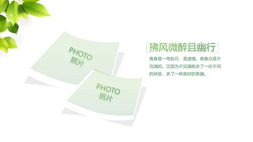 致青春大学毕业纪念册毕业旅行PPT