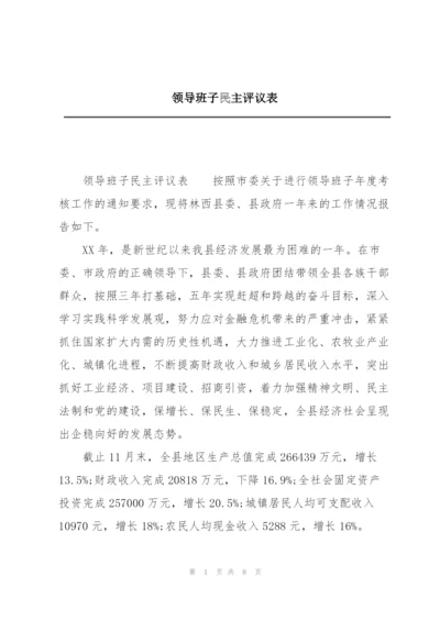 领导班子民主评议表.docx