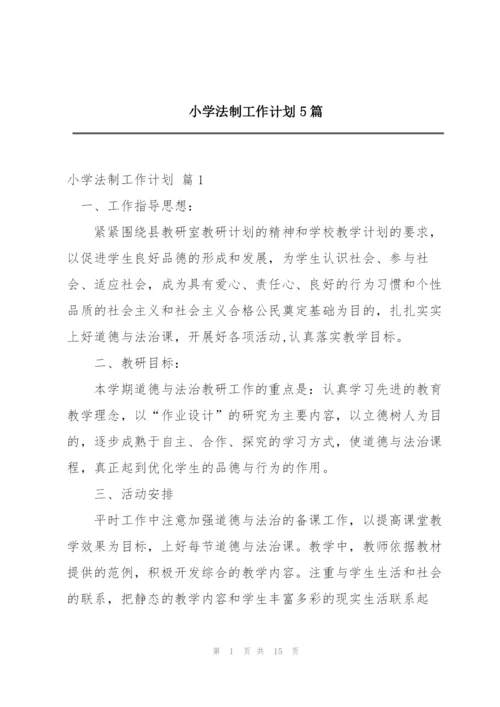 小学法制工作计划5篇.docx