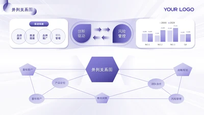 紫色系简约风并列关系页