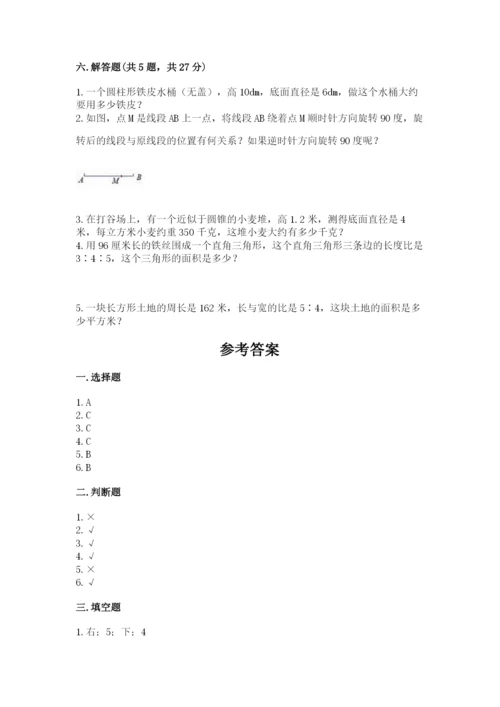 北师大版数学六年级下册期末测试卷含精品答案.docx
