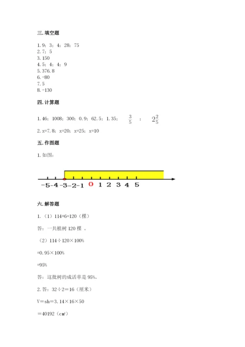 人教版六年级下册数学期末测试卷附答案【达标题】.docx