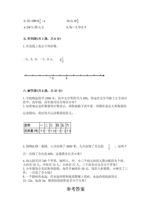 西师大版六年级下册数学期末考试试卷附精品答案