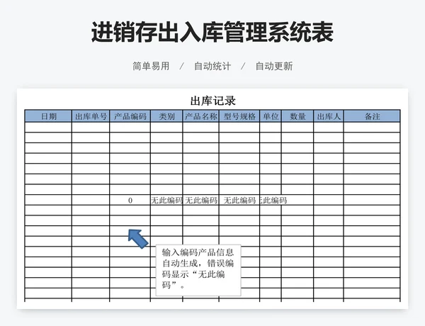 进销存出入库管理系统表