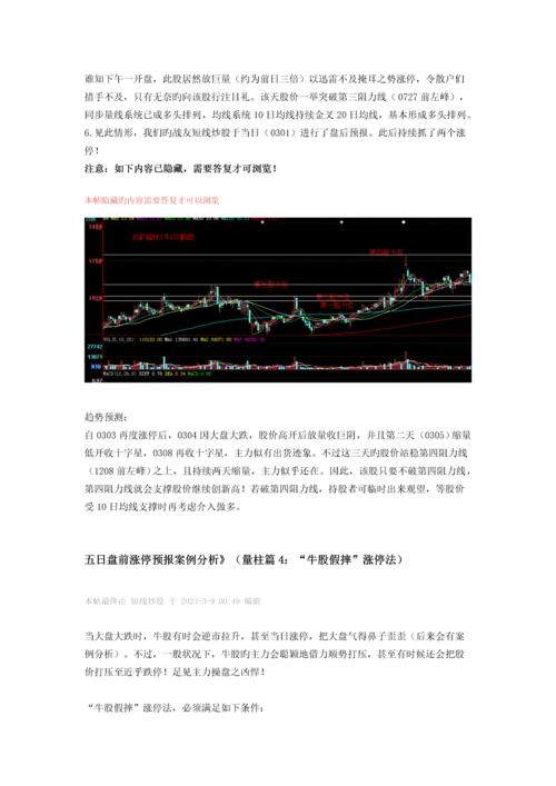 2023年五日盘前涨停预报案例分析.docx