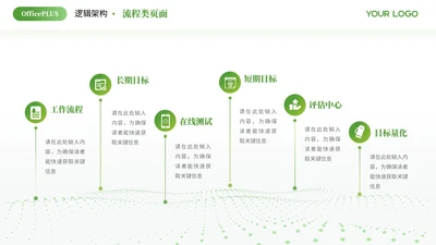 绿色商务风6项流程PPT单页